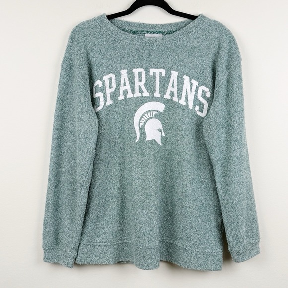 Boxercraft Women's Medium Green Michigan State Spartans Chenille Graphic - Picture 1 of 6